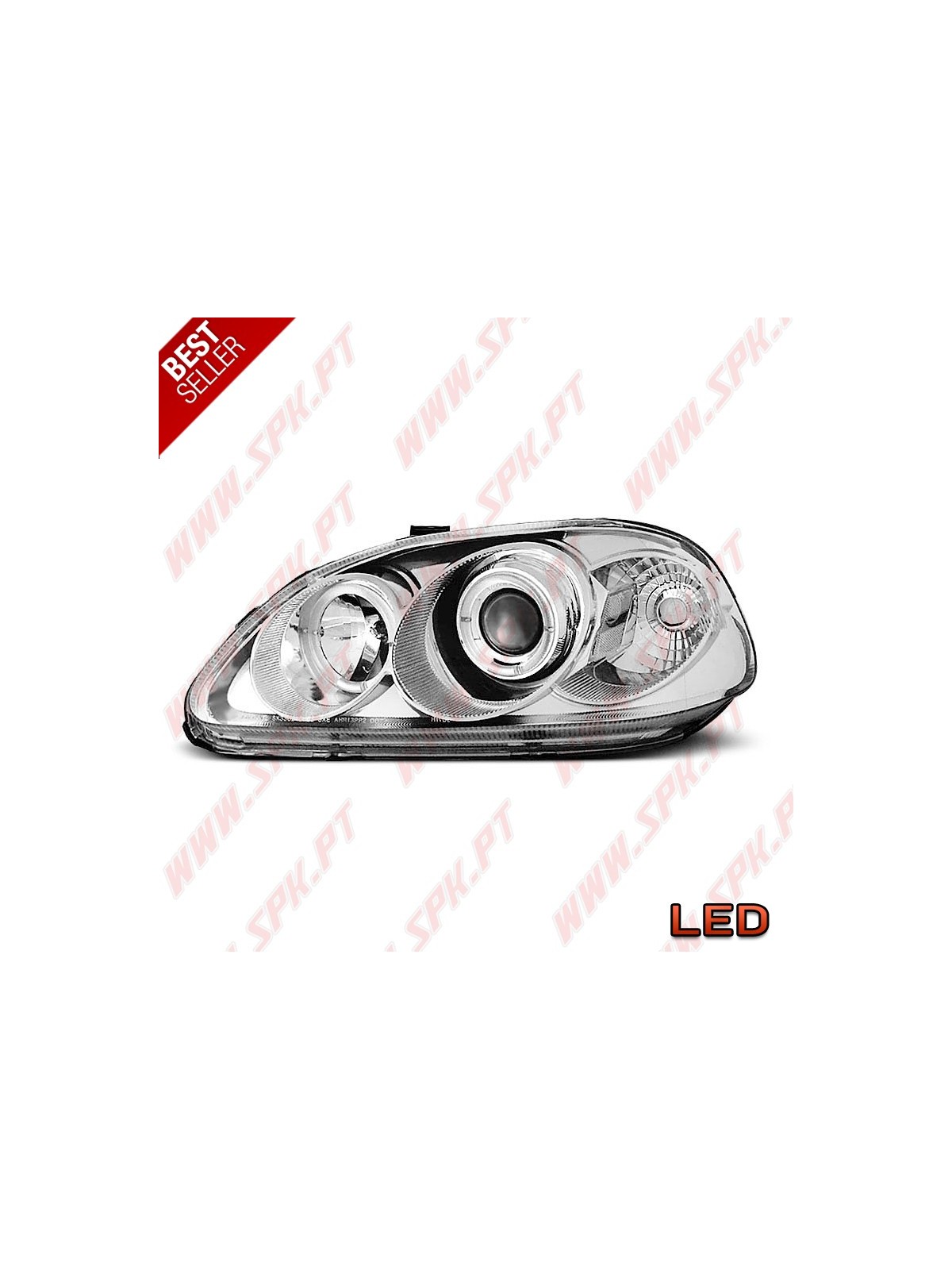 Faróis Angel Eyes Chrome - Honda Civic 6 (1996-1998) Faróis Angel Eyes Chrome - Honda Civic 6 (1996-1998)
