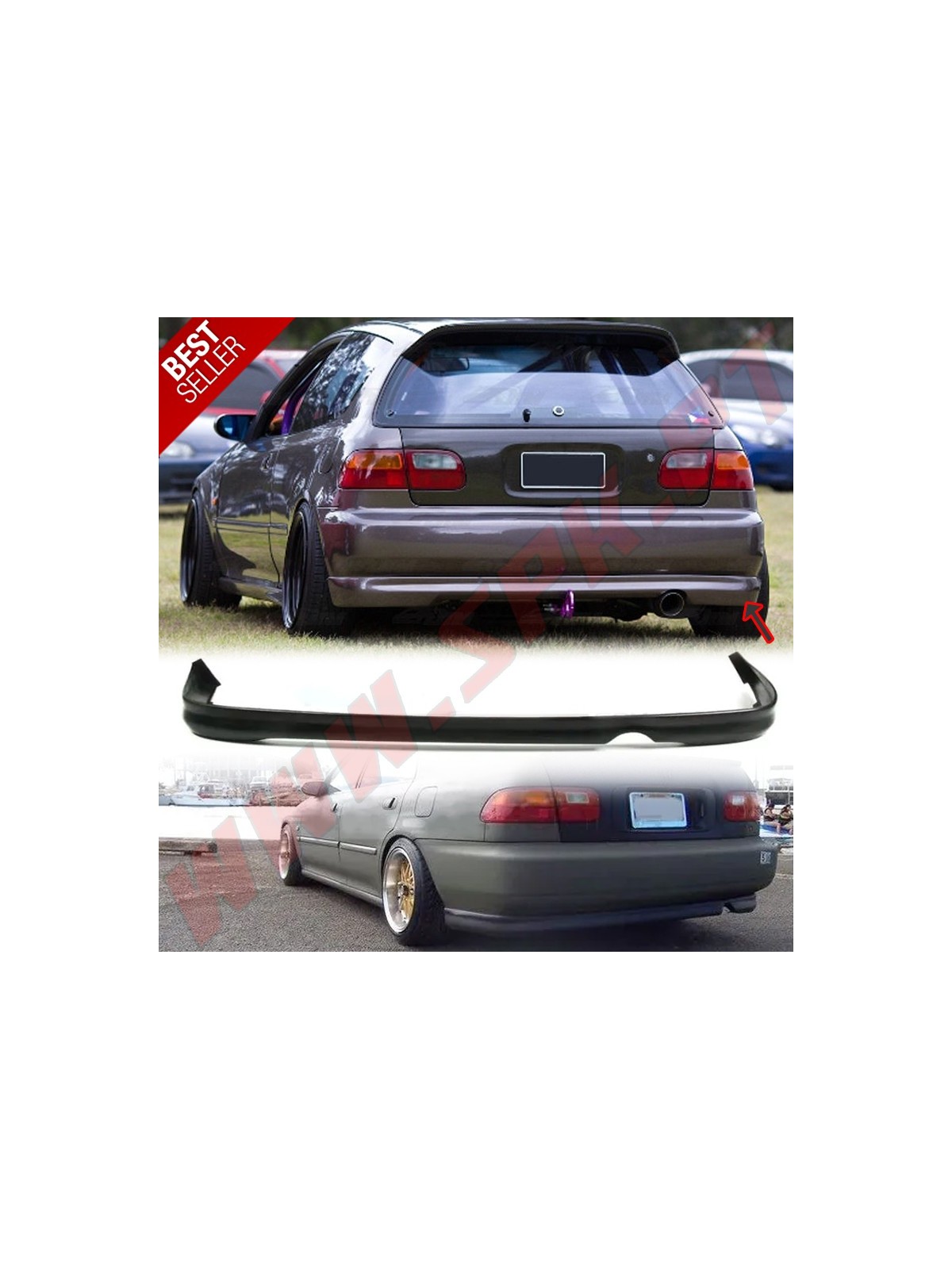 Lip Spoiler Traseiro Look Type-R - Honda Civic EG / EJ (1991-1995)