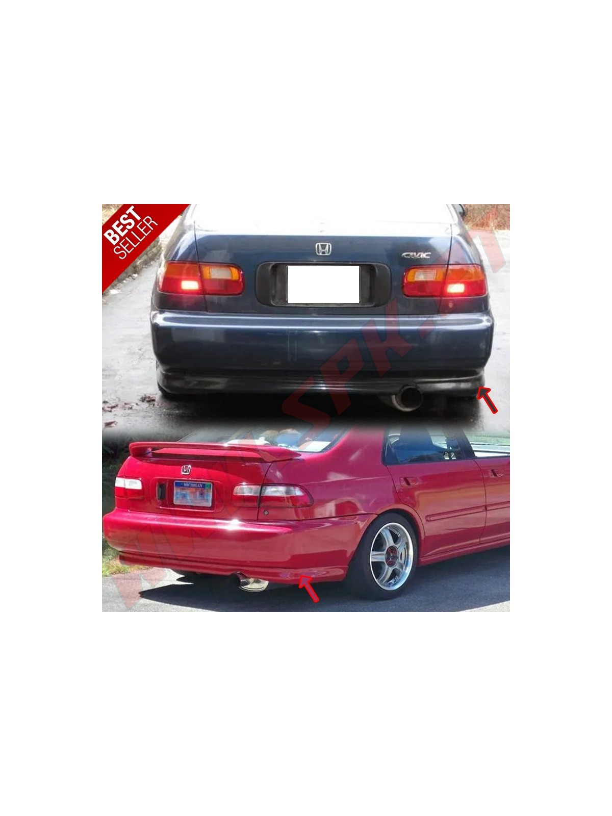 Lip Spoiler Traseiro Look Type-R - Honda Civic EG / EJ (1991-1995)