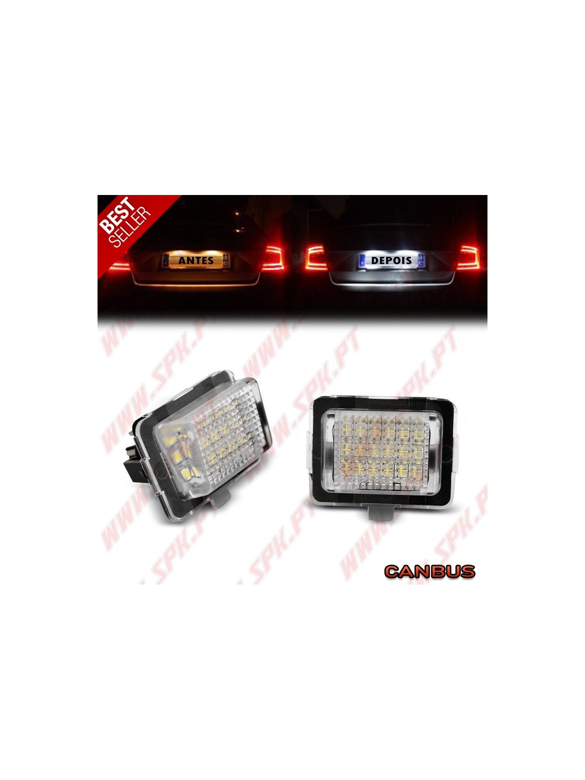 Iluminação de Matricula LED - Mercedes W204 / W212 / C207 / C216 / W221 (2005-2013)