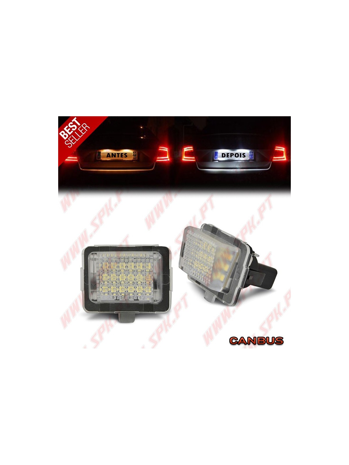 Iluminação de Matricula LED - Mercedes W204 / W205 / W212 / W221 / W222 / C117 (2009-2020)