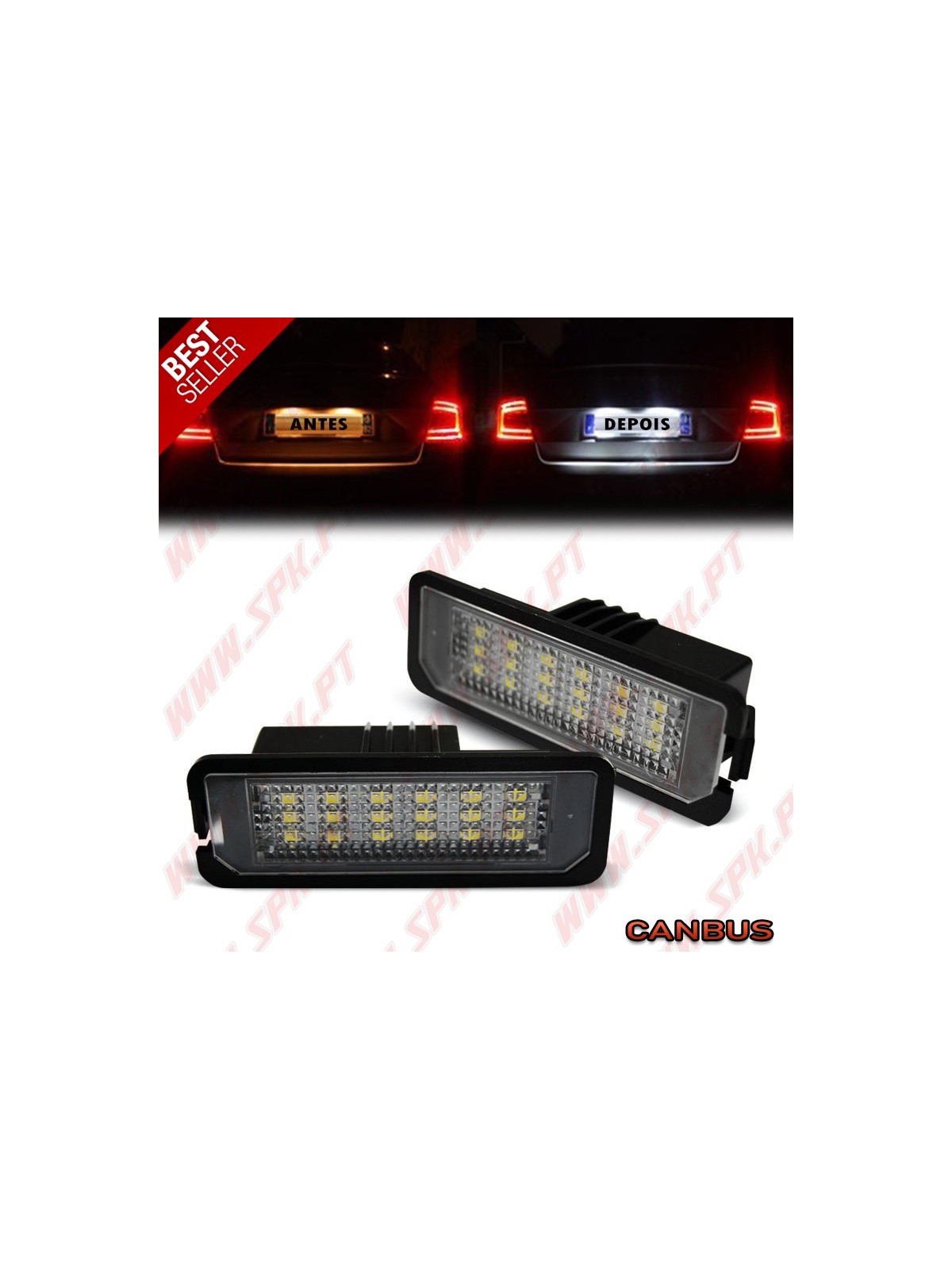 Iluminação de Matricula LED - VW Golf 6 / 7 / Scirocco / Beetle / EOS / Lupo / Polo