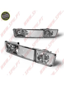 Piscas Frontais Cristal Chrome V.1 C/Faróis Nevoeiro - VW Golf 3 / Vento (1991-1998)