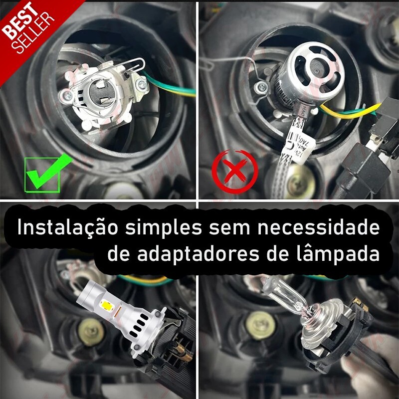 Kit 2 Lâmpadas LED H7 CANBUS - 6000K Kit 2 Lâmpadas LED H7 CANBUS - 6000K