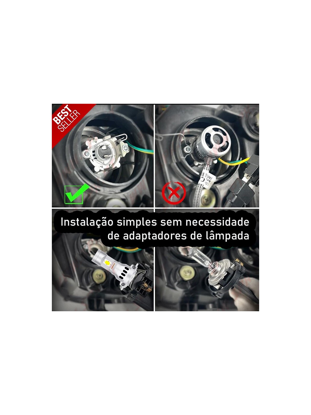 Kit 2 Lâmpadas LED H7 CANBUS - 6000K Kit 2 Lâmpadas LED H7 CANBUS - 6000K
