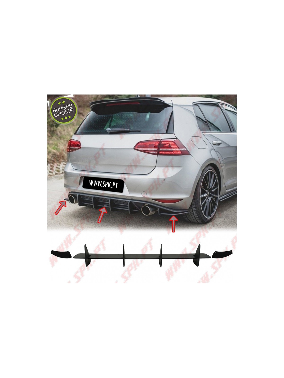 Extensão de Difusor Traseiro - VW Golf 7 GTI (2013-2016)