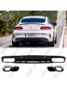 Difusor Traseiro + Ponteiras Look C63S AMG - Mercedes C205 / A205 (2014-2019)