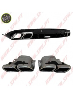 Difusor Traseiro + Ponteiras Look C63S AMG - Mercedes C205 / A205 (2014-2019)