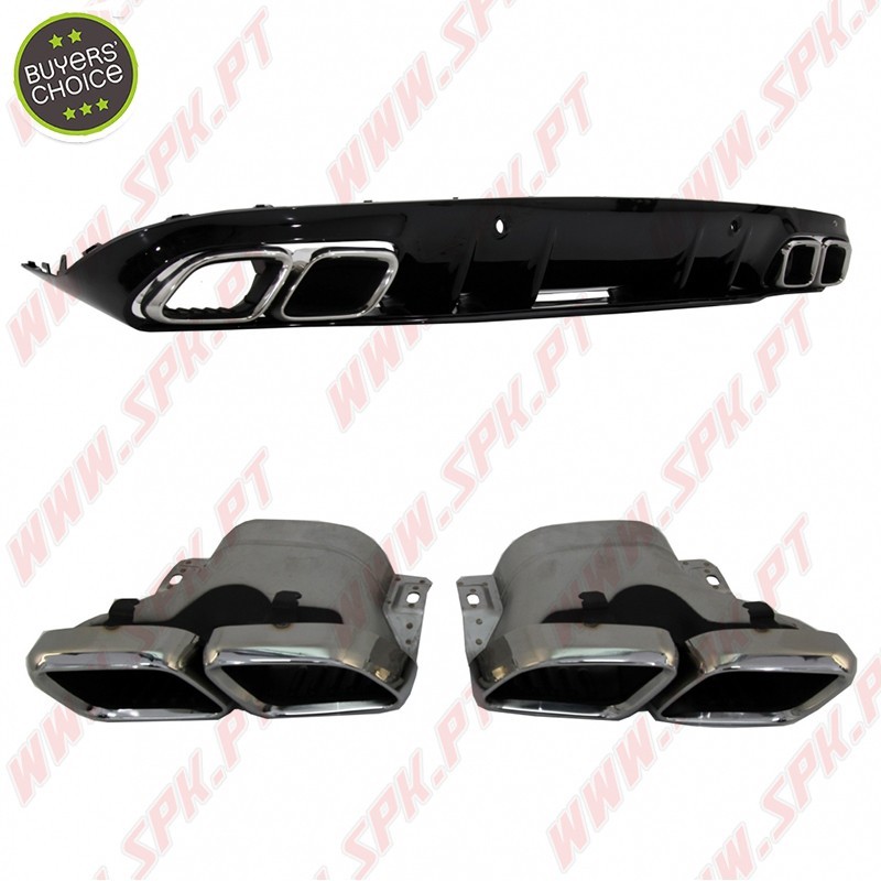 Difusor Traseiro + Ponteiras Look C63S AMG - Mercedes C205 / A205 (2014-2019)