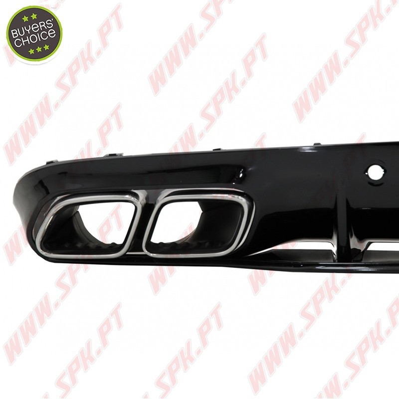Difusor Traseiro + Ponteiras Look C63S AMG - Mercedes C205 / A205 (2014-2019)