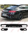 Difusor Traseiro + Ponteiras Black Look C63S AMG - Mercedes C205 / A205 (2014-2019)