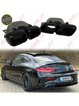Difusor Traseiro + Ponteiras Black Look C63S AMG - Mercedes C205 / A205 (2014-2019)