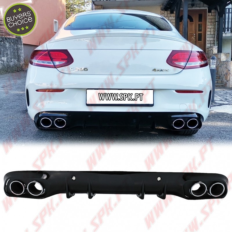 Difusor Traseiro + Ponteiras Look C43 AMG - Mercedes C205 / A205 (2014-2019)