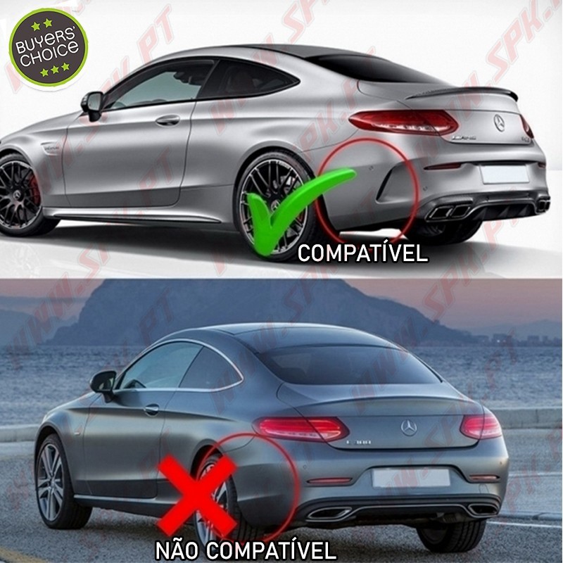 Difusor Traseiro + Ponteiras Look Black C43 AMG - Mercedes C205 / A205 (2014-2019)