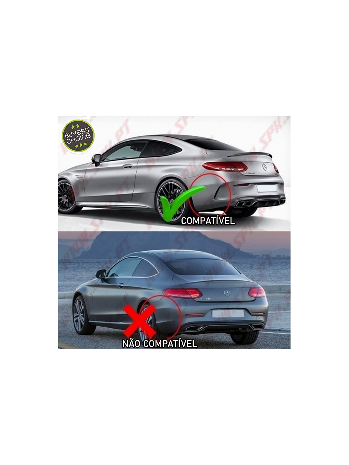 Difusor Traseiro + Ponteiras Look Black C43 AMG - Mercedes C205 / A205 (2014-2019)