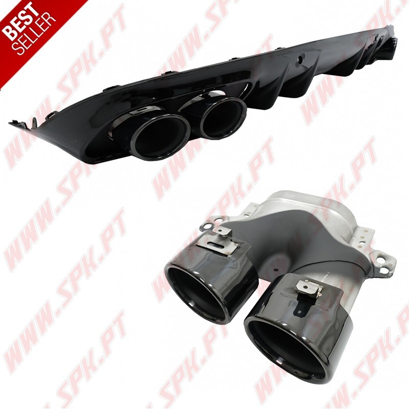 Difusor Traseiro + Ponteiras Look Black C43 AMG - Mercedes C205 / A205 (2014-2019)