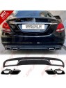 Difusor Traseiro + Ponteiras Look C63 AMG - Mercedes W205 / S205 "Standard" (2014-2018)