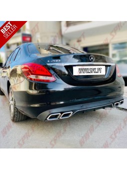 Difusor Traseiro + Ponteiras Look C63 AMG - Mercedes W205 / S205 "Standard" (2014-2018)