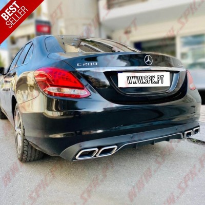 Difusor Traseiro + Ponteiras Look C63 AMG - Mercedes W205 / S205 "Standard" (2014-2018)