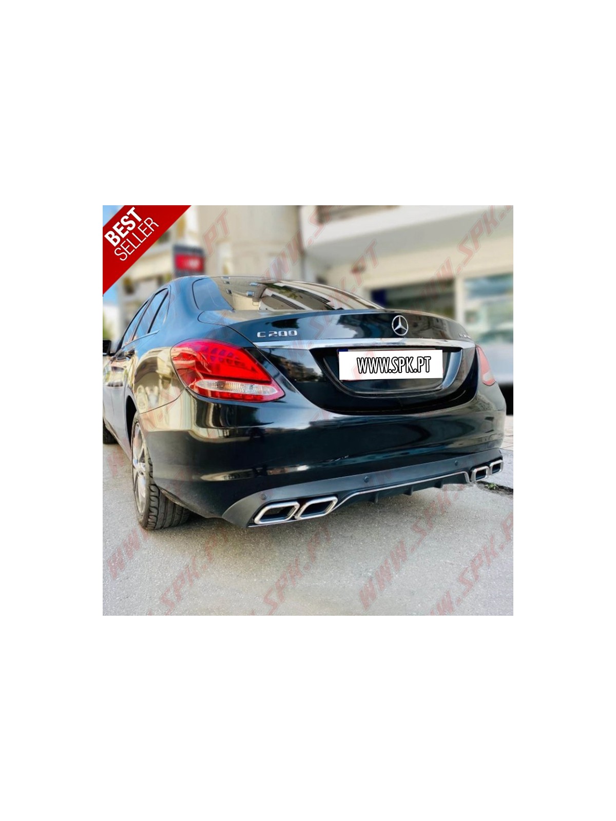 Difusor Traseiro + Ponteiras Look C63 AMG - Mercedes W205 / S205 "Standard" (2014-2018)