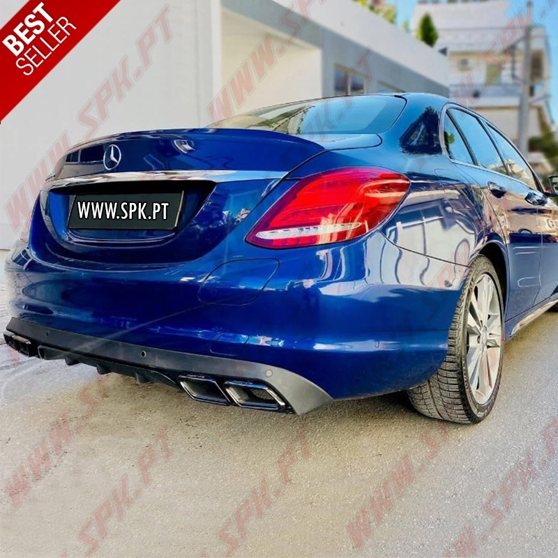 Difusor Traseiro + Ponteiras Look C63 AMG - Mercedes W205 / S205 "Standard" (2014-2018)