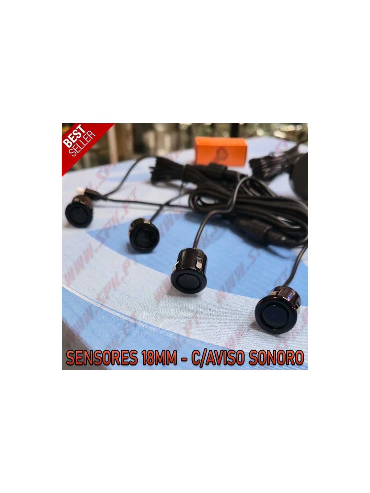 Kit 4 Sensores de Parqueamento Traseiros 18mm - C/Aviso Sonoro