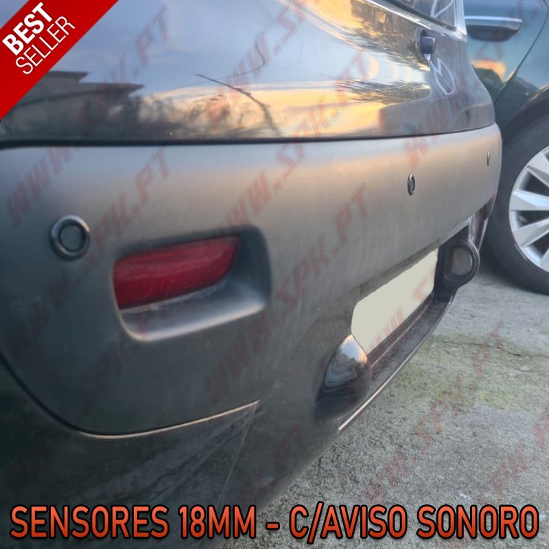 Kit 4 Sensores de Parqueamento Traseiros 18mm - C/Aviso Sonoro