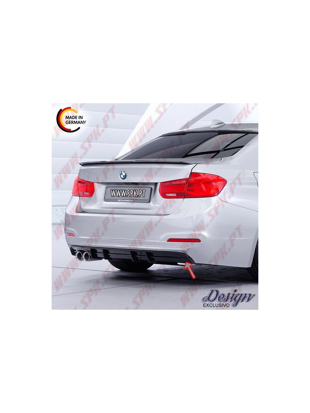 Difusor Traseiro BMW F30 LCI Sedan (2015-2019) - Dupla Saída