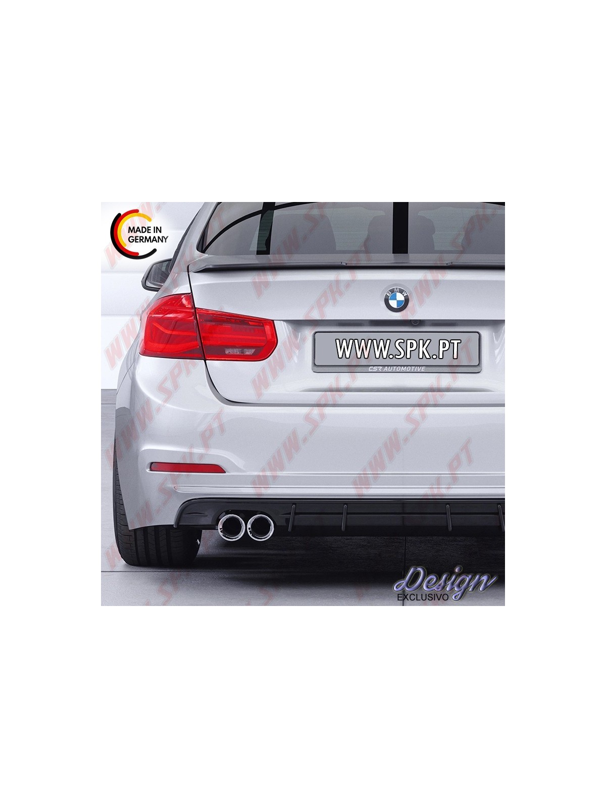 Difusor Traseiro BMW F30 LCI Sedan (2015-2019) - Dupla Saída