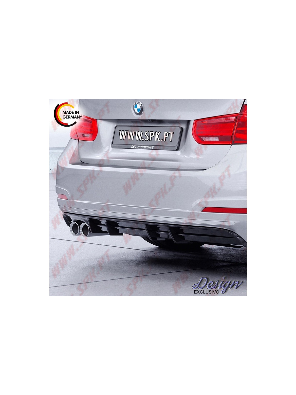 Difusor Traseiro BMW F30 LCI Sedan (2015-2019) - Dupla Saída