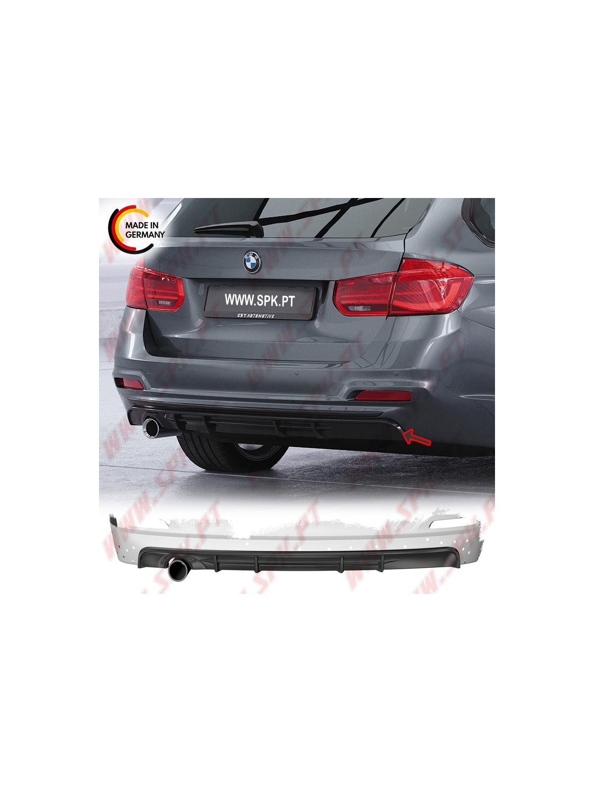 Difusor Traseiro BMW F31 LCI Touring (2015-2019) Difusor Traseiro BMW F31 LCI Touring (2015-2019)