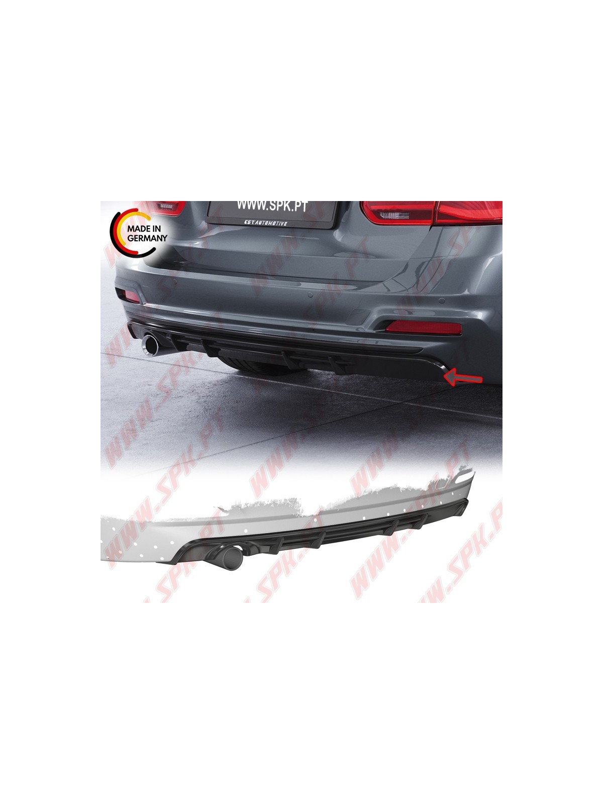 Difusor Traseiro BMW F31 LCI Touring (2015-2019) Difusor Traseiro BMW F31 LCI Touring (2015-2019)