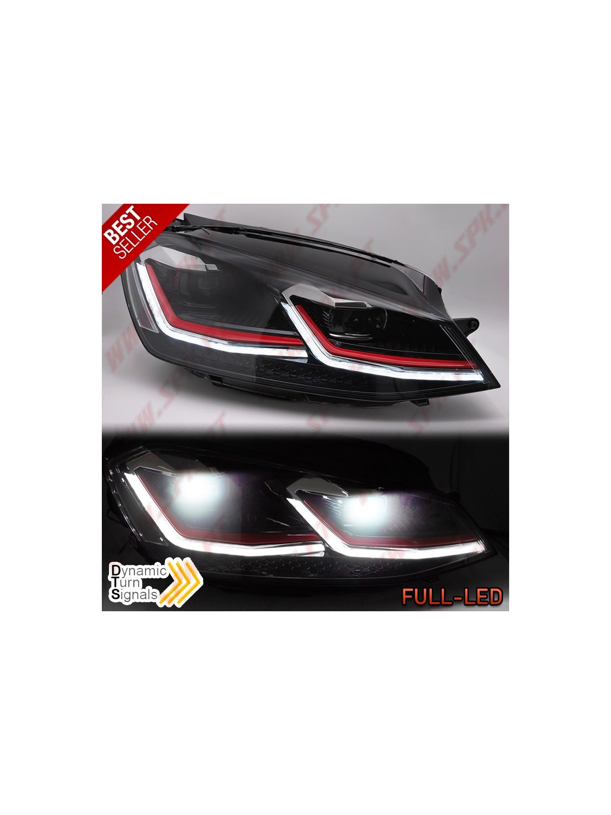 Faróis FULL-LED Dynamic / Red - VW Golf 7 (2012-2017)