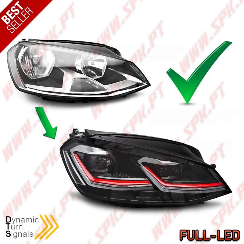 Faróis FULL-LED Dynamic / Red - VW Golf 7 (2012-2017)
