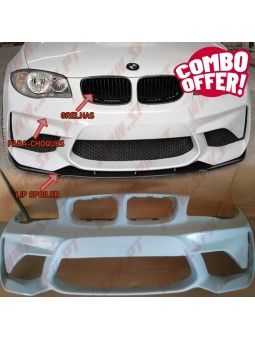 Pack Para-Choques Frontal Look M2 + Lip Spoiler + Grelhas - BMW E81 / E82 / E87 / E88 (2004-2013)