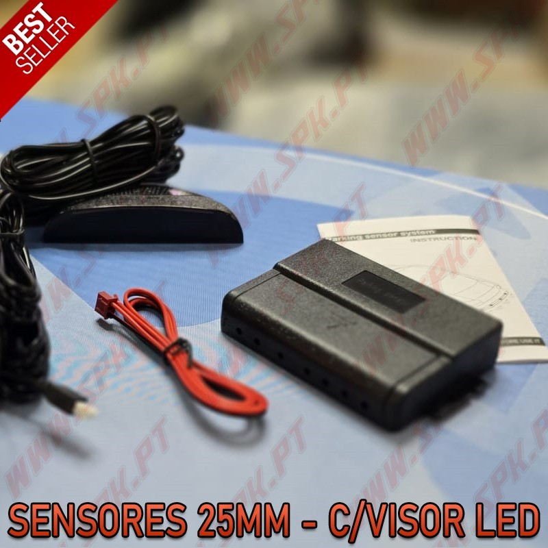 Kit 4 Sensores de Parqueamento Traseiros 25mm - C/Visor LED