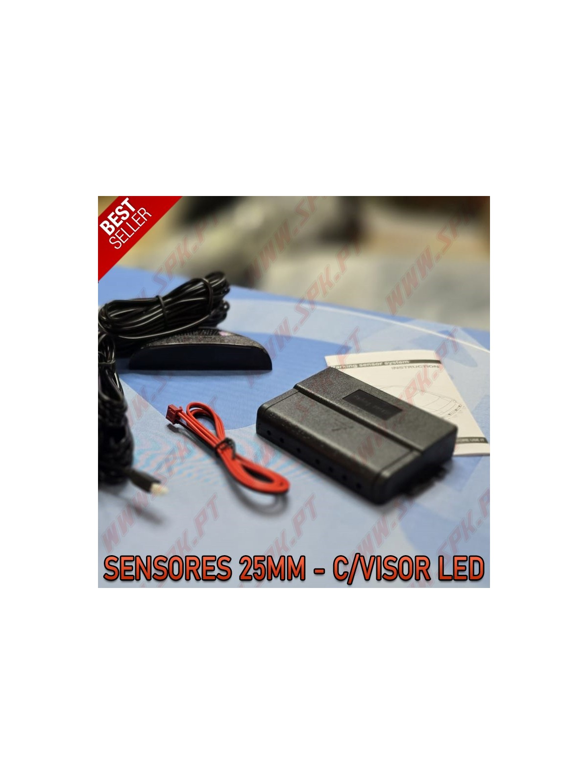 Kit 4 Sensores de Parqueamento Traseiros 25mm - C/Visor LED