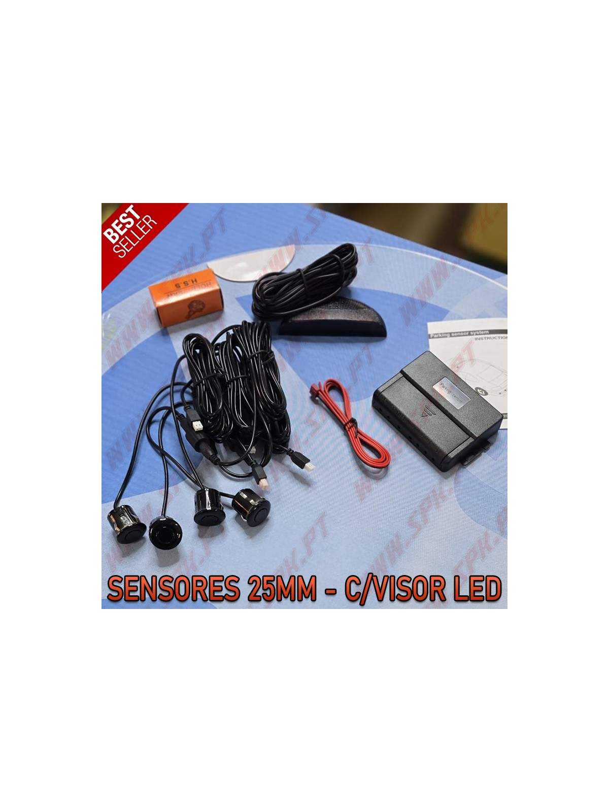 Kit 4 Sensores de Parqueamento Traseiros 25mm - C/Visor LED