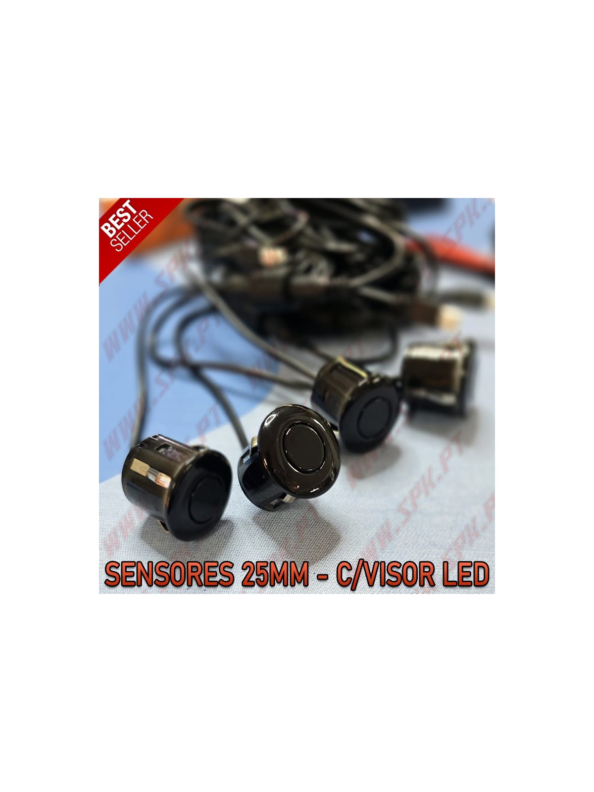 Kit 4 Sensores de Parqueamento Traseiros 25mm - C/Visor LED