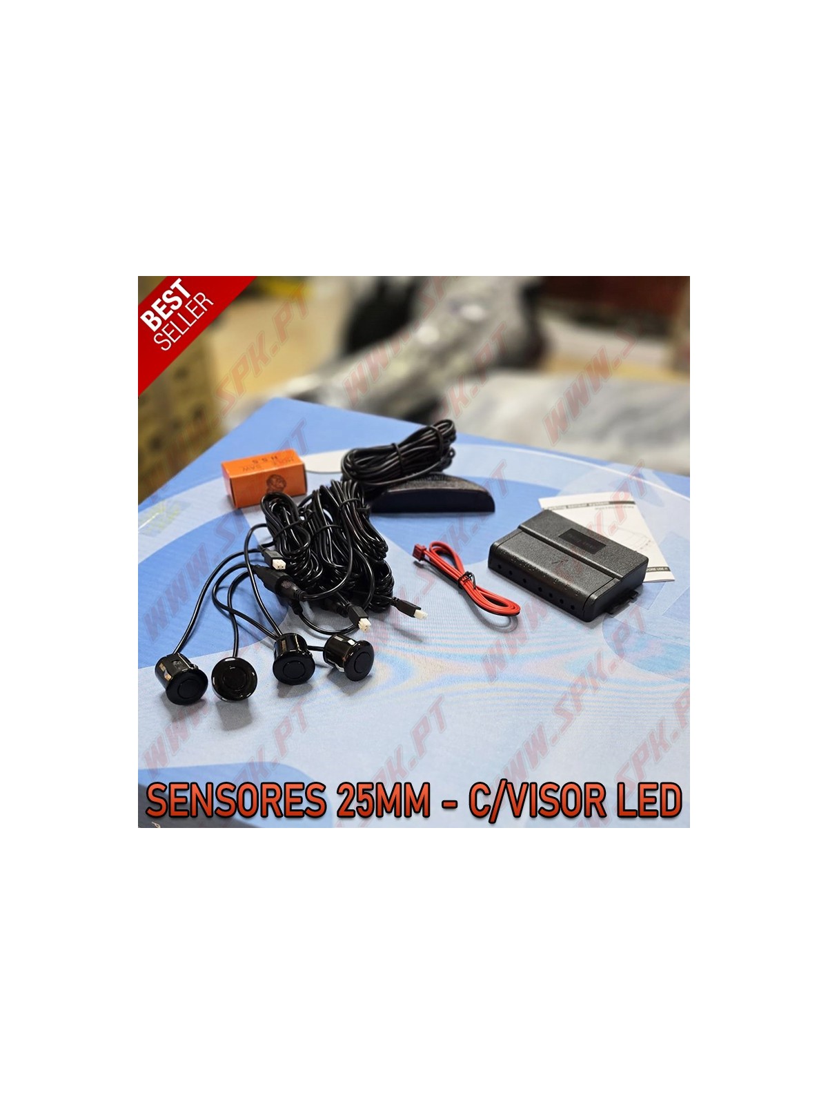 Kit 4 Sensores de Parqueamento Traseiros 25mm - C/Visor LED