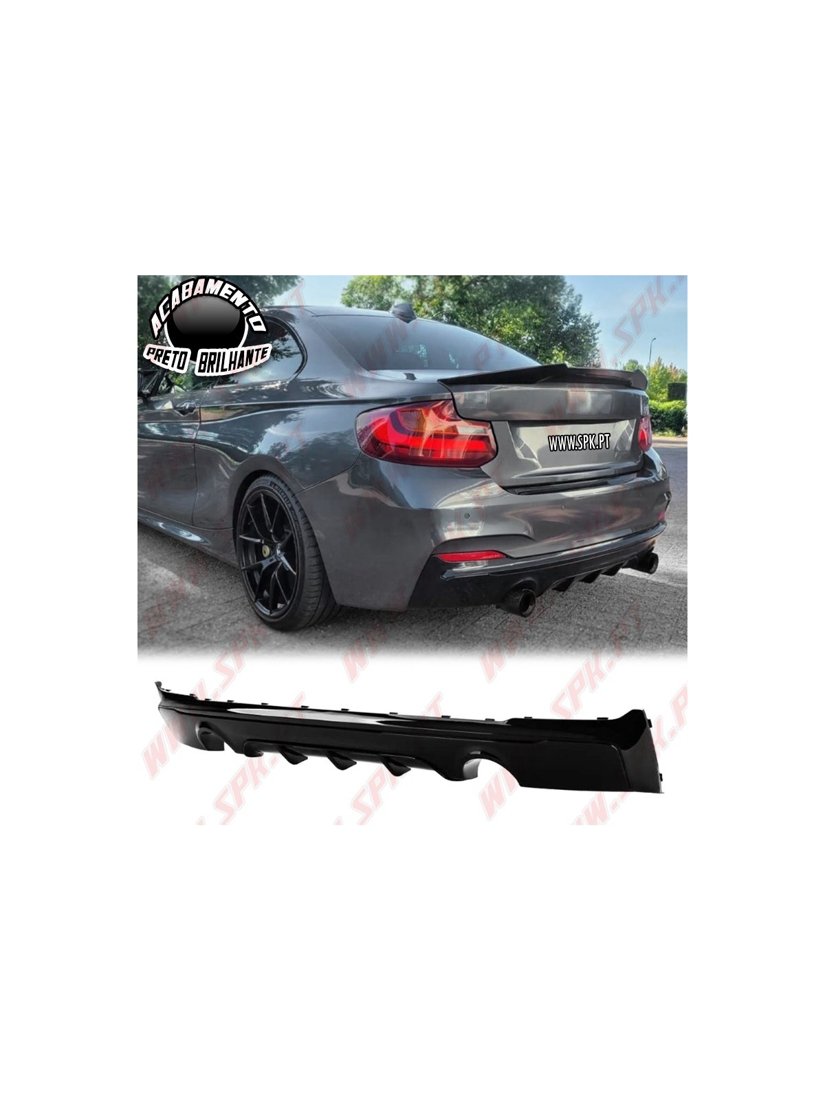 Difusor Traseiro Look M-Performance - BMW F22 / F23 (2014-2020)