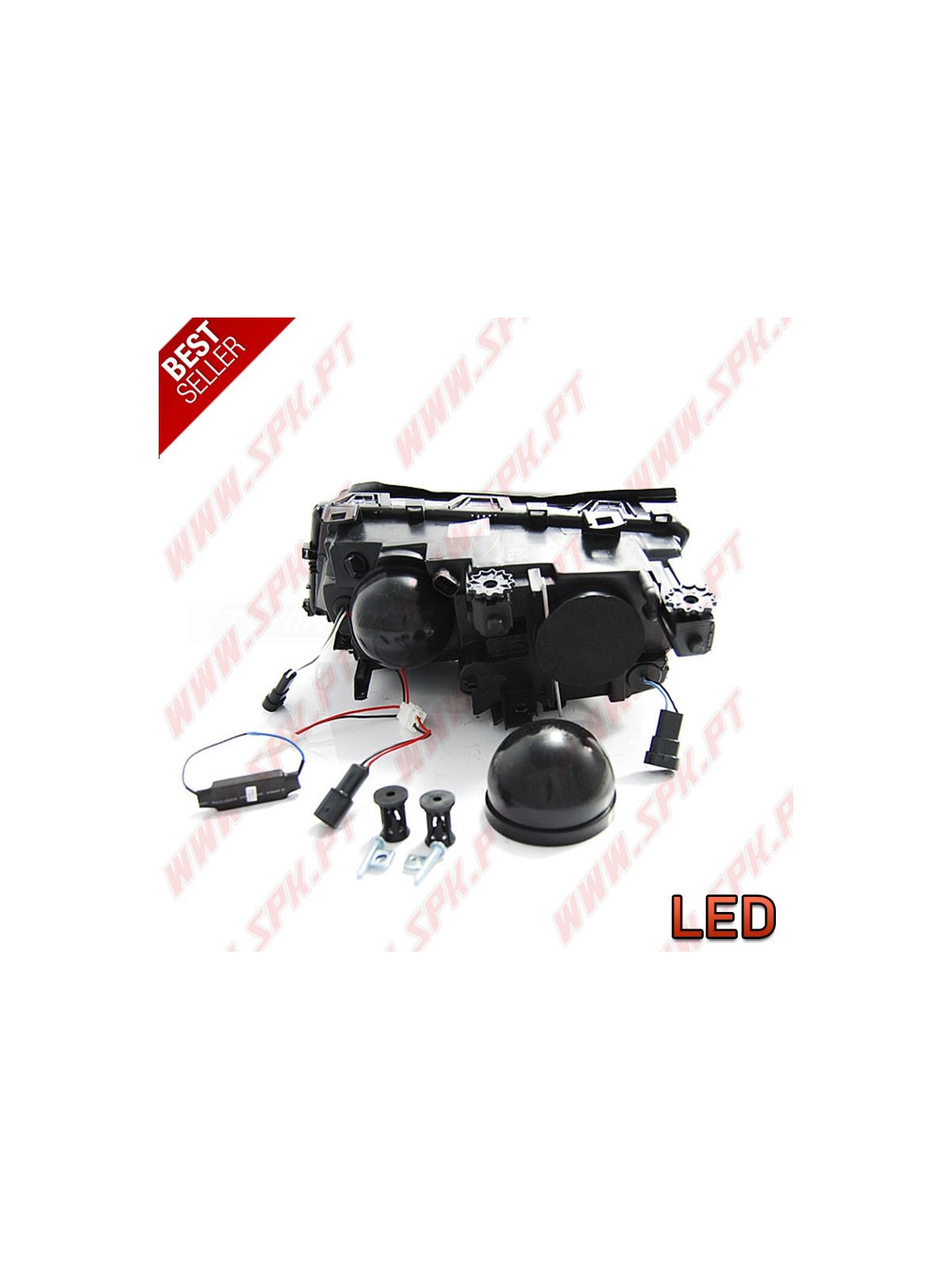 Faróis Angel Eyes LED Black - BMW E46 Sedan / Touring (2001-2005)