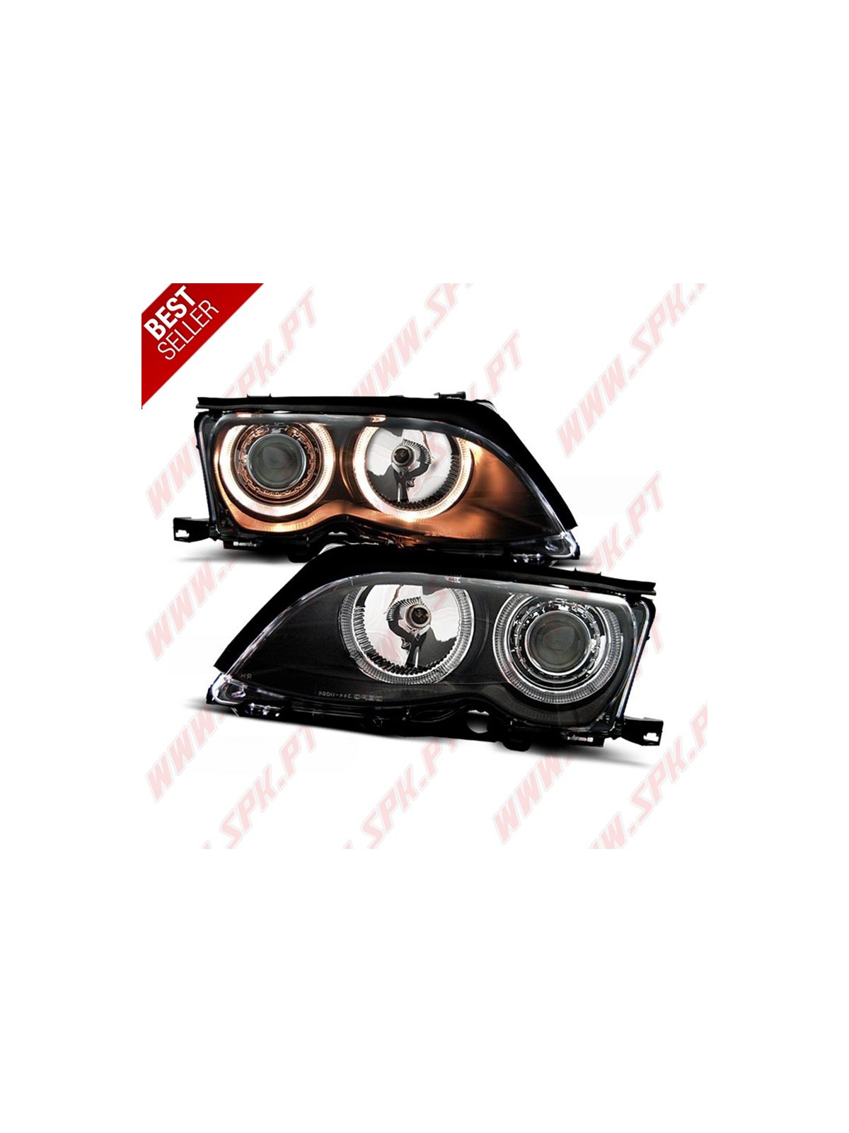 Faróis Angel Eyes Black - BMW E46 Sedan / Touring (2001-2005)