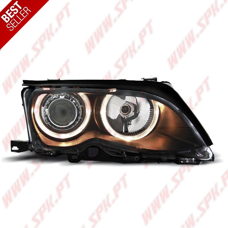 Faróis Angel Eyes Black - BMW E46 Sedan / Touring (2001-2005)