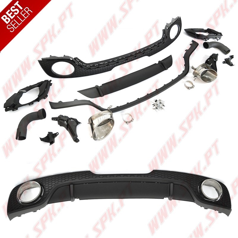 Difusor Traseiro + Ponteiras Look RS - Audi TT 8J (2006-2014)