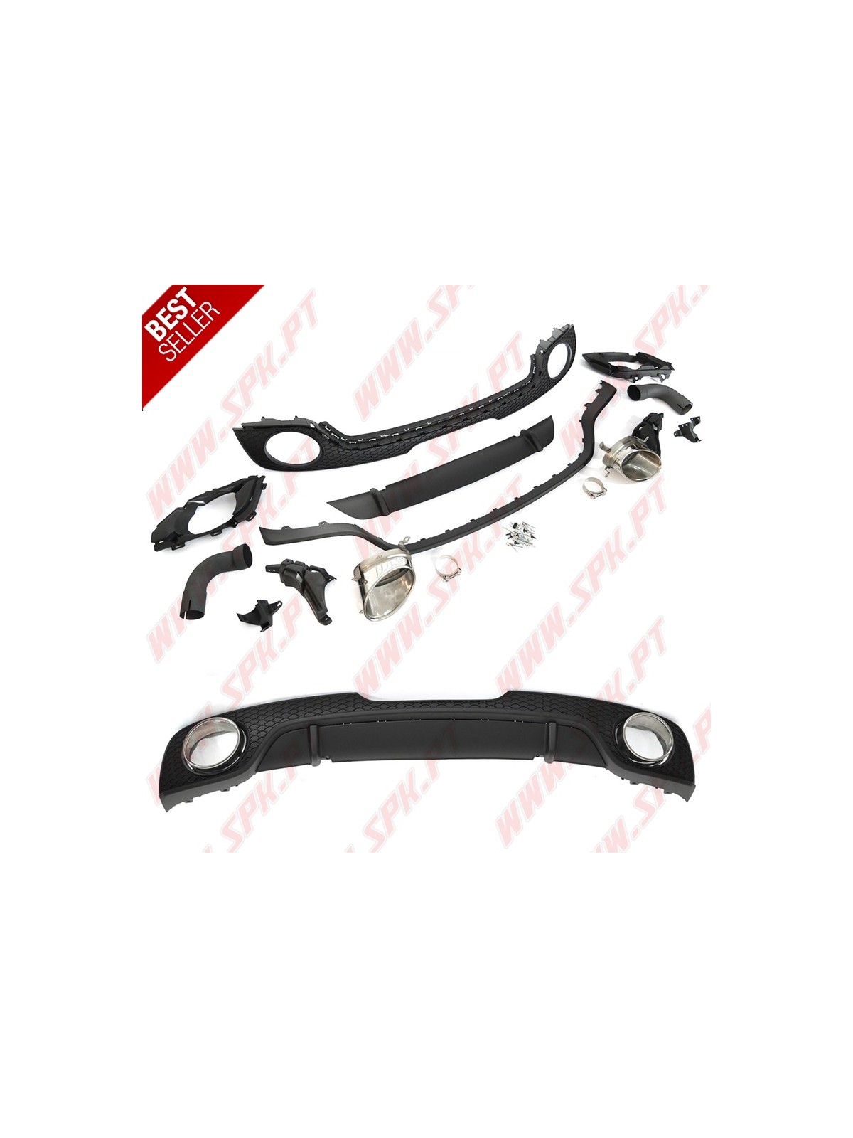 Difusor Traseiro + Ponteiras Look RS - Audi TT 8J (2006-2014)