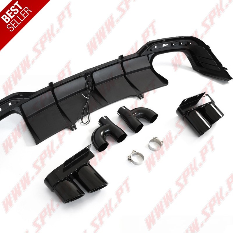 Difusor Traseiro LED + Ponteiras - Audi A5 F5 S-Line (2019-2023)