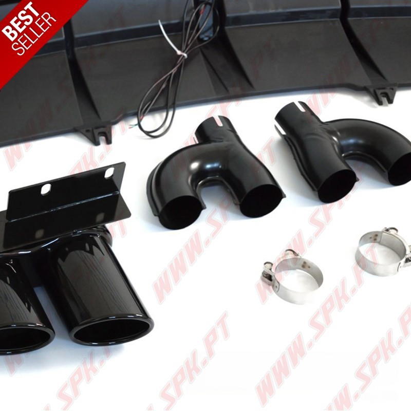 Difusor Traseiro LED + Ponteiras - Audi A5 F5 S-Line (2019-2023)