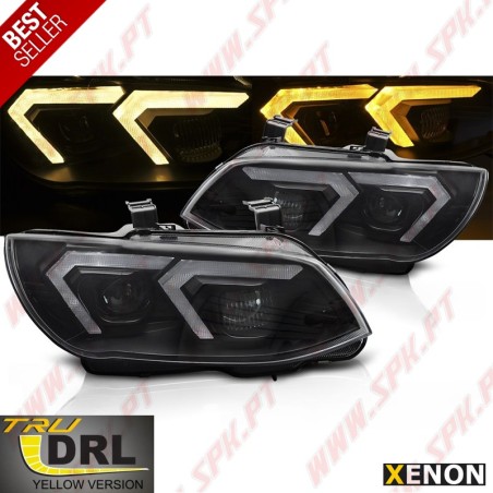 Faróis XENON Angel Eyes Yellow / Black - BMW E92 / E93 LCI (2010-2013)