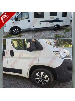 Pack 4 Tampões de Roda 15" - V.1 FIAT Silver&Black (Auto-Caravanas / Van / Mini-Bus)